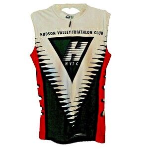 Verge Women's Triathlon Top Medium White Black Red Valley Bike Swim Run Costume